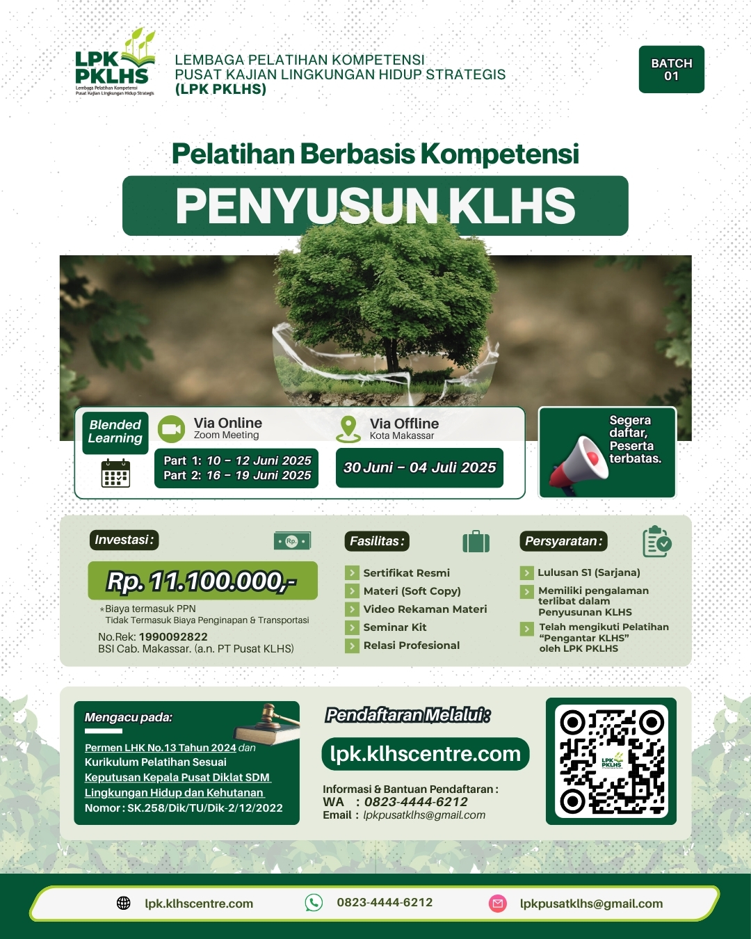 Pelatihan Berbasis Kompetensi Penyusun KLHS